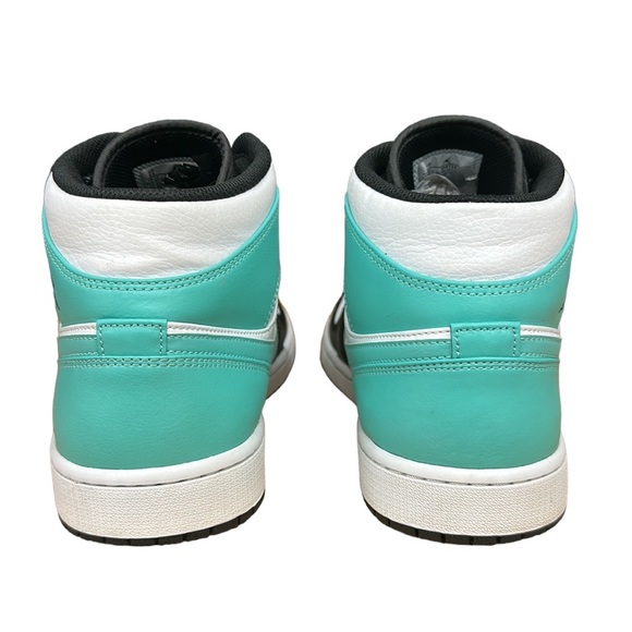Nike Air Jordan 1 Mid White Tropical Twist Aqua Black #554724-132 Men's Size 13 - Picture 6 of 12
